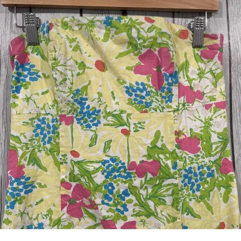 Lilly Pulitzer Strapless Franco Floral Mini Dress Cutout Back Tie Garden Party 6